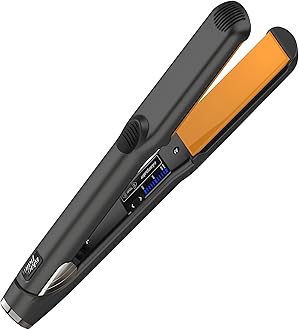 GLAMPALM Hair Straightener 1.25" Wide Ceramic Flat Iron Infused with Vita C, Korea's No.1 Professional Salon Tool for Long Hair, Dual Voltage, 11 Heat Settings(220°–450°), 20s Fast Heat-Up (GP313)