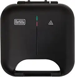 BLACK+DECKER Grill Elétrico e Máquina de Waffle 2 em 1, Sanduicheira Grill com Chapas Antiaderente, Ideal para Waffles, Carnes e Outros Alimentos, Modelo GW750, 110V