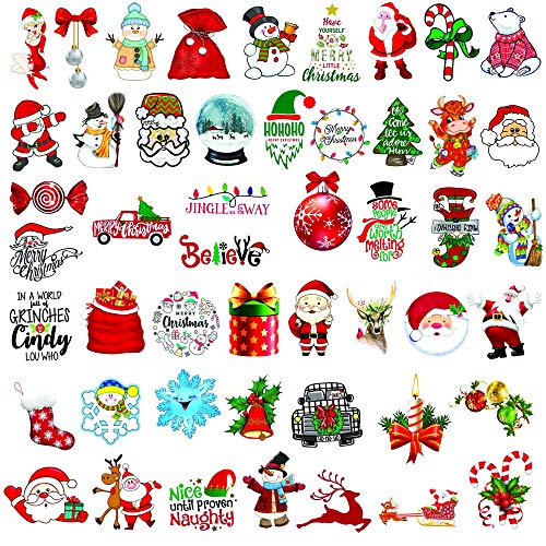 Kiddale 50pcs Merry Christmas Vinyl Waterproof Stickers Christmas Decoration Decals Gift Stickers for Laptop Water Bottle Party Favors Graffiti Patches