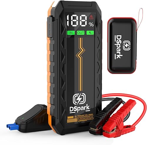 G69H - Arrancador portátil de 4000 A, batería de arranque de 24000 mAh (todo gas, motor diesel de hasta 8.5 L), arrancador portátil de 12 V con