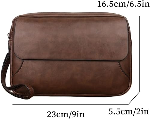 Miniatura 2 de Mens Purse Retro Handbag Fashion Business Casual Portable Large Capacity Multifunctional Wristlet Clutch Bag