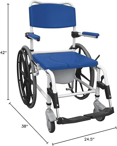 Miniatura 2 de Drive Medical Inodoro aluminio ducha silla de ruedas color azul
