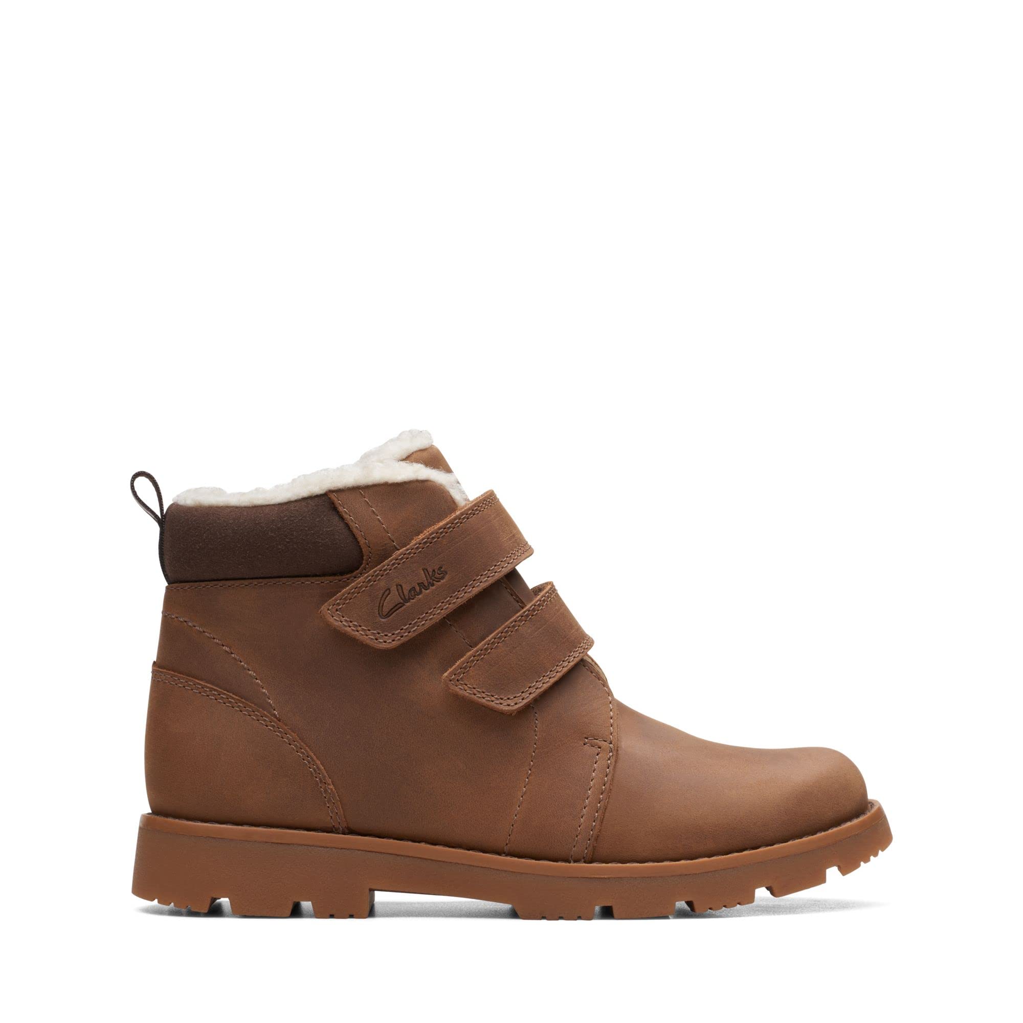 Clarks Baby Boys Heath Snug K Combat boot, Tan, 8.5 UK Child
