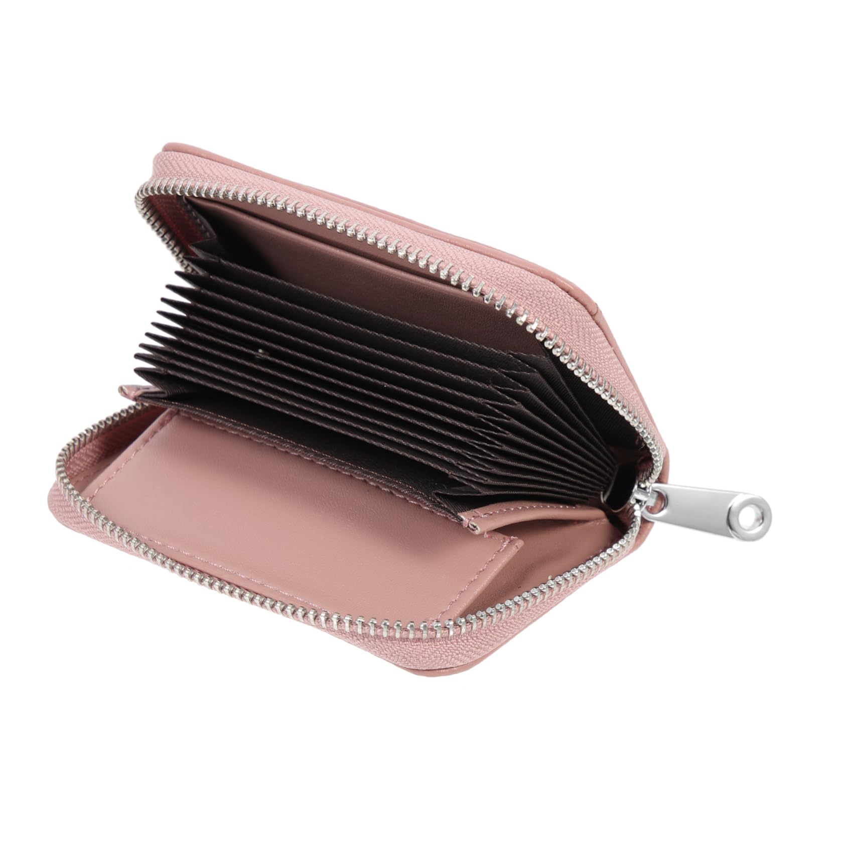 Ipetboom Portable Cowhide Card Pouch Capacity Zipper Wallet for Cards Coins for Outdoor Use Travel and Everyday Organization Easy Clean Compact Design