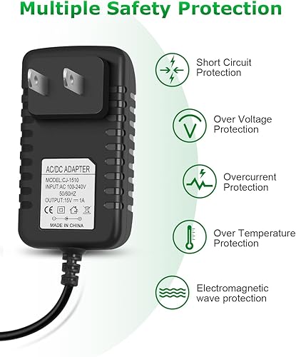 Miniatura 4 de Adaptador de fuente de alimentación de 15 V 1 A, cargador de 15 W, CACC, 100 V-240 V a CC, 15 voltios, 1 amperio, 1000 mA, 800 mA, 500 mA, 100 mA,