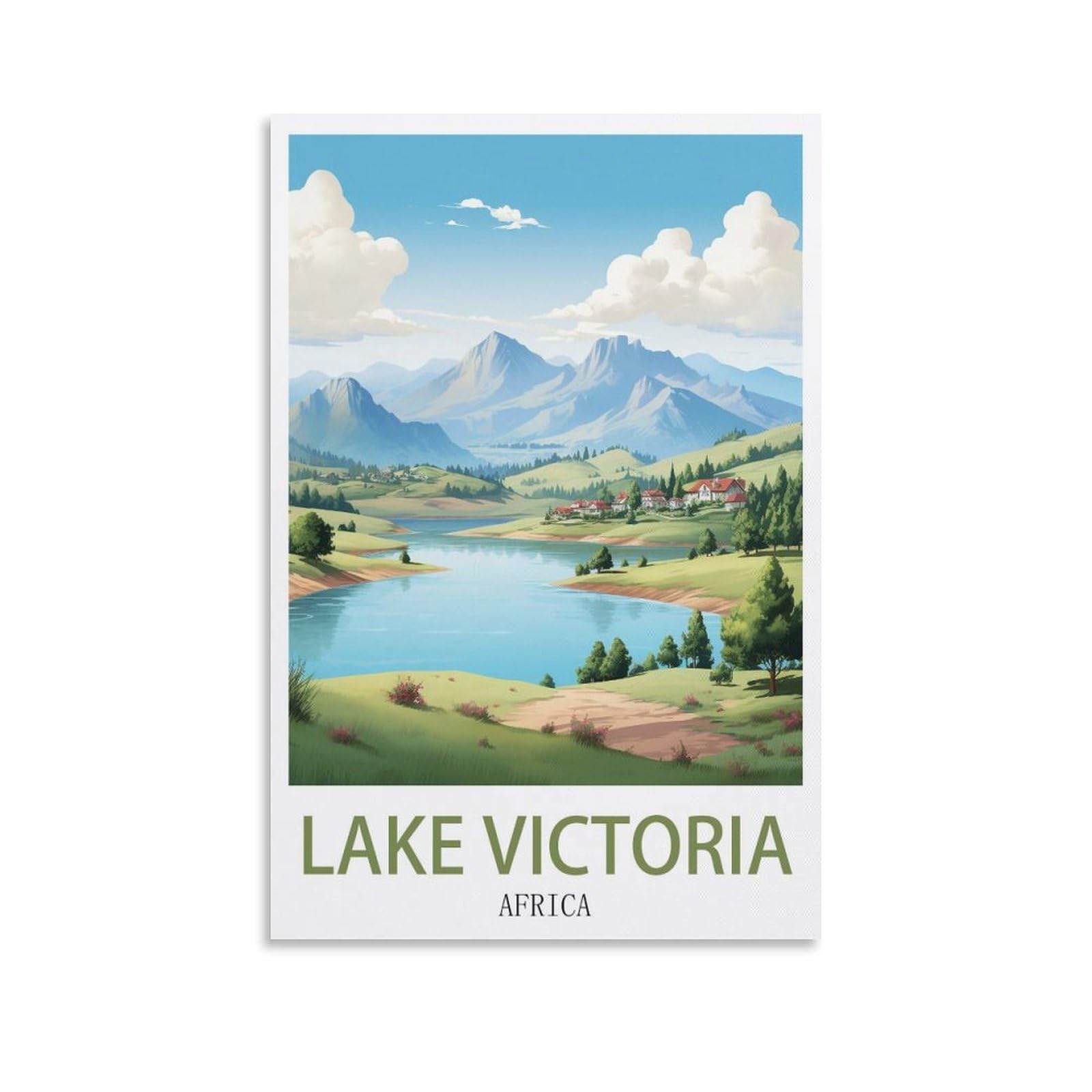 EZMLFA 5D Diamond Painting Kits,Lake Victoria Diamond Art Kits Adults, Create Your Own Diamond Painting Full Drill Gifts for Home Decor 30x40cm