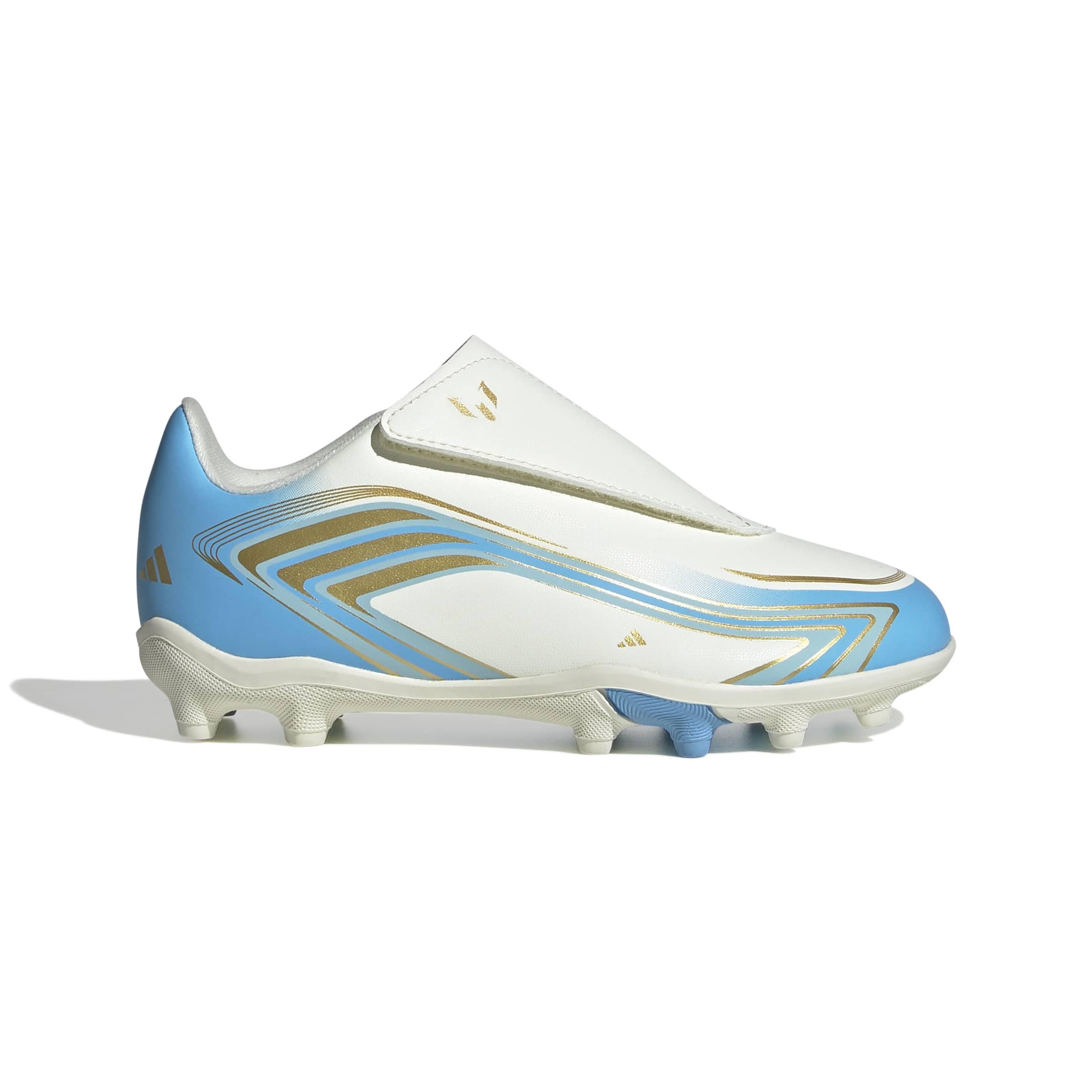 adidas Unisex-Kinder F50 Messi Club Fußballschuhe mit Klettverschluss, Fester Boden/Multi Ground