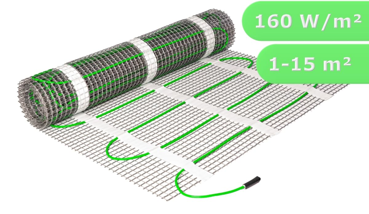 Elektrische Fußbodenheizung HoWaTech Comfort für Renovierung TWIN Heizmatte 160 W/m², Heizfläche:3.00m²