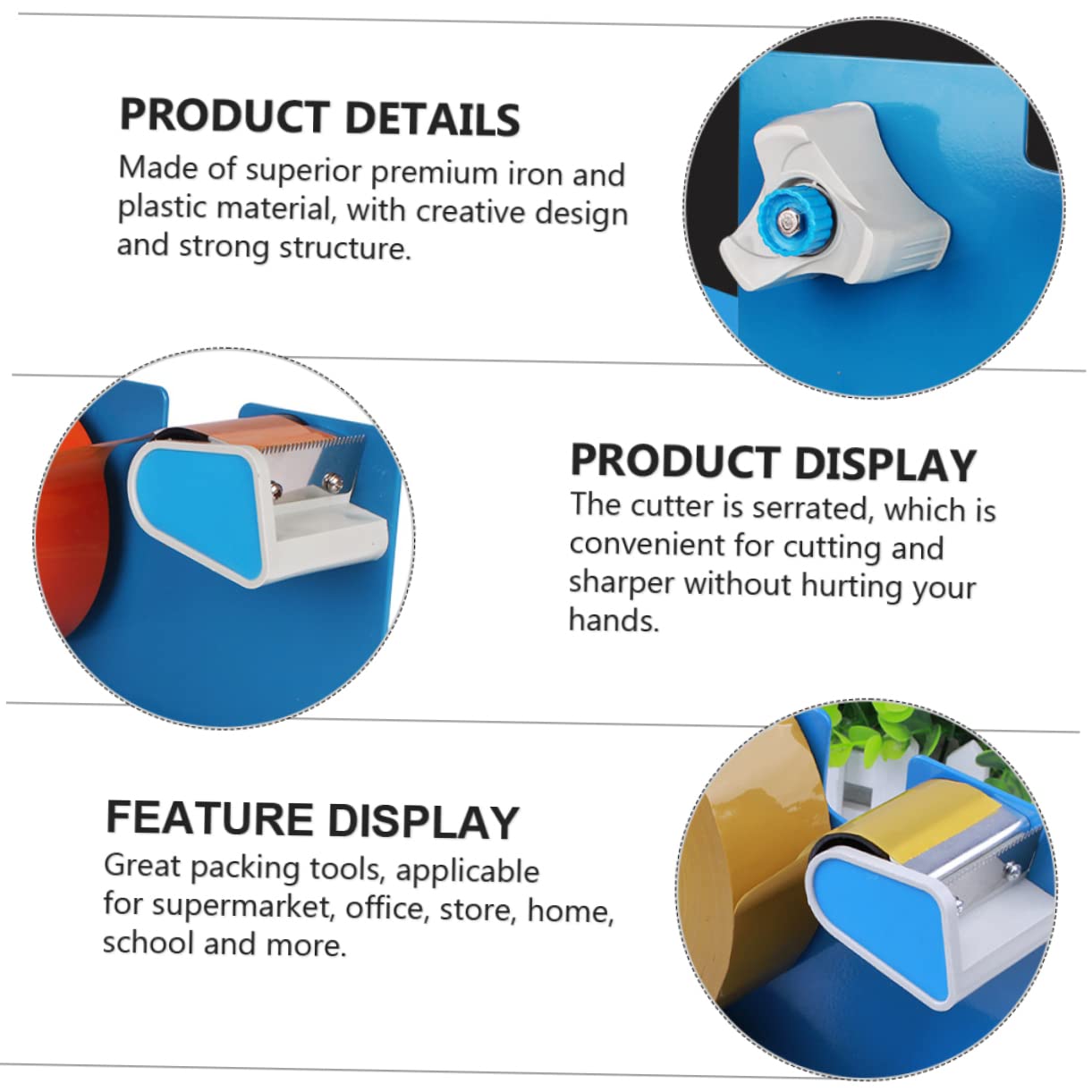 jojofuny Distributore Nastro Adesivo da Tavolo Taglierina per Nastro Adesivo Design Ventosa Materiale Leggero e Compatto Facile da Usare