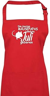 Shirtstown Fartuch kucharski, Die beste myszy są w lipcu urodzonym myszka, mysz, zwierzęta, powiedzonka, majsterkowanie, pieczenie grillowanie, fartuszek, fartuch do śliniaków, czerwony