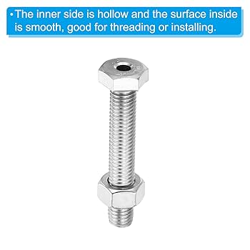 Amazon | PATIKIL M10x60mm 中空外六角ねじ 2セット入り 円筒形