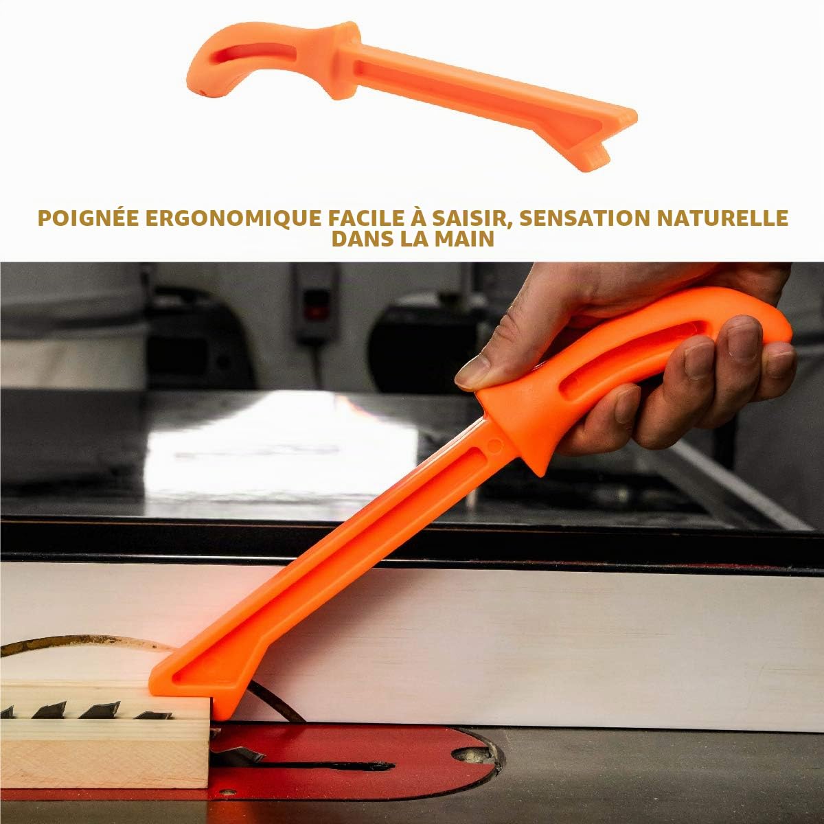 POWERTEC 71009 Lot de 5 blocs poussoirs de sécurité et bâtons poussoirs | Poignée ergonomique avec prise en main maximale | Outils de sécurité pour scie à table, menuiserie, table de défonceuse et scie à ruban | Pour la sécurité et le contrôle des menuisi