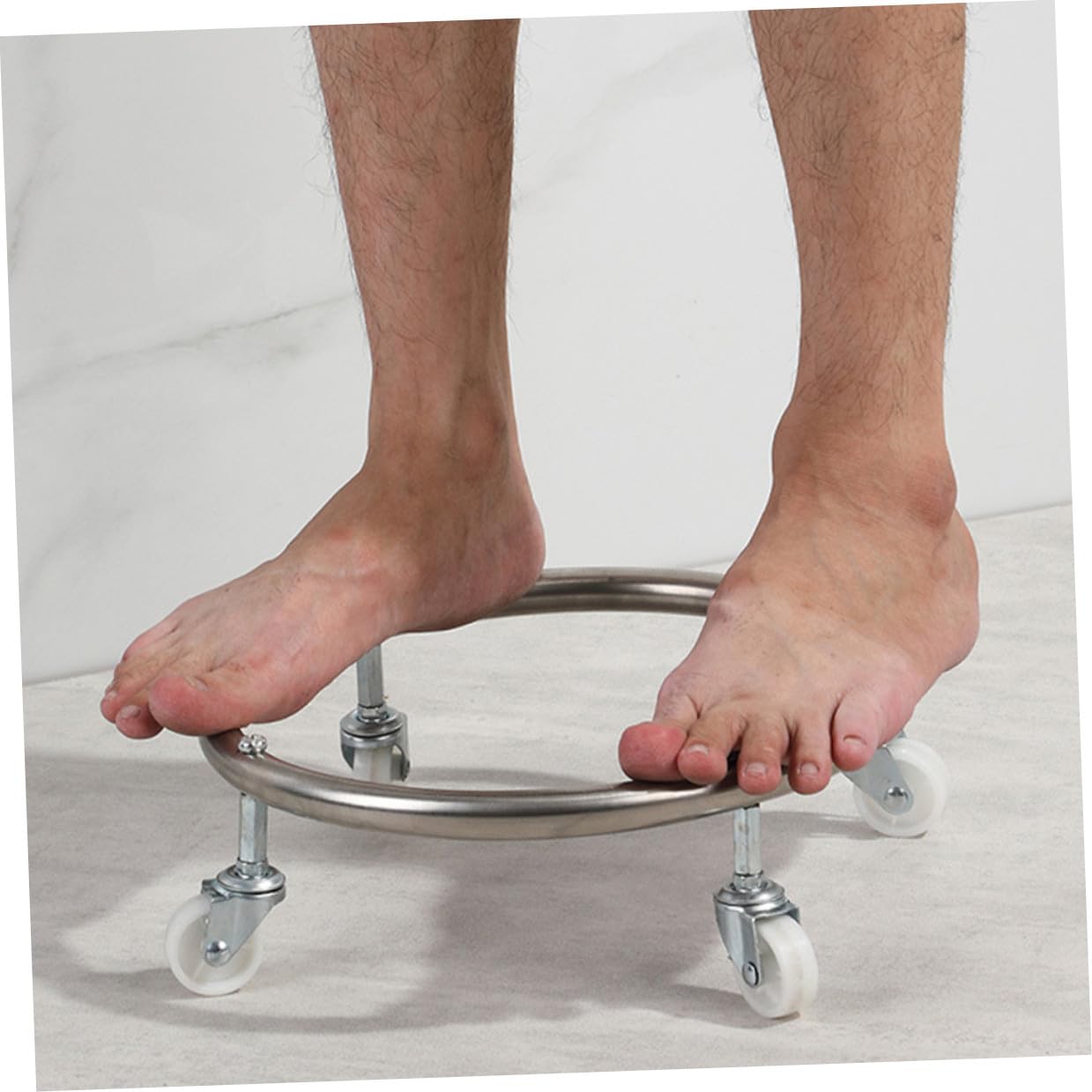 Porta Bombola Gas con Ruote Girevoli in Acciaio Inossidabile Supporto Bombola Gas Facile da Trasportare per Bombole Fino a 30 Kg, per Uso Domestico e Ristorante