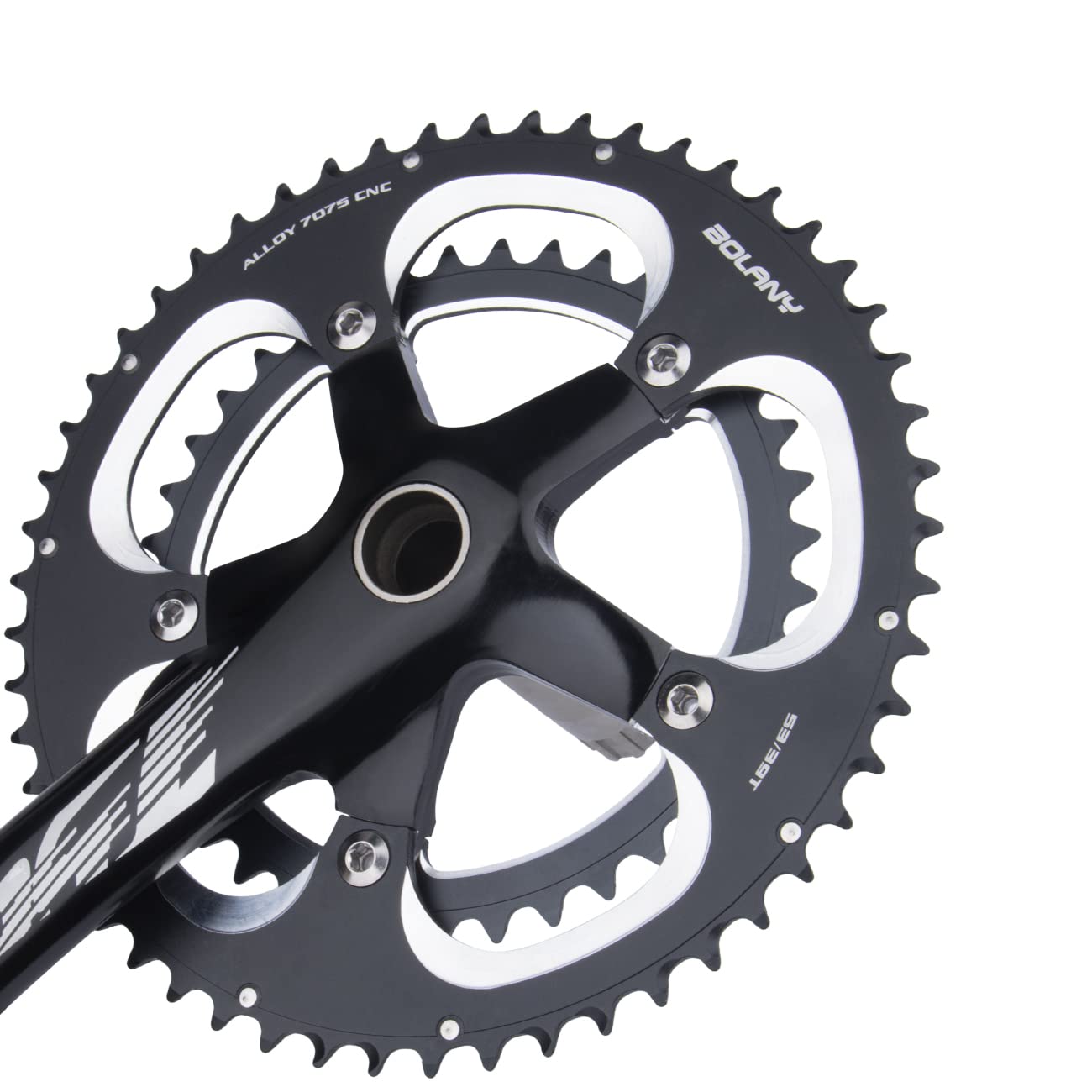 Amazon | BOLANY 170mm 自転車クランクセット ダブルスピード ラウンド