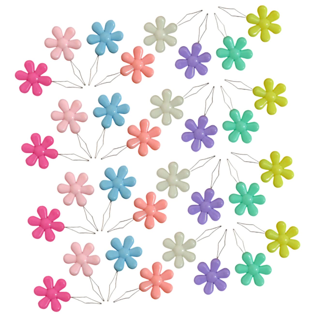 NUOBESTY 4 Set di Cucito per Cucire A Mano Infila Ago A Forma di Fiore Strumenti per Ricamo 50 Pezzi * 4