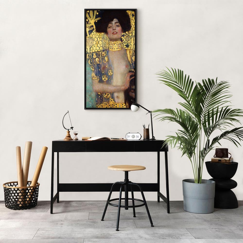 murando - Quadro Moderno con Cornice Nera, Gustav Klimt, 70x140 cm