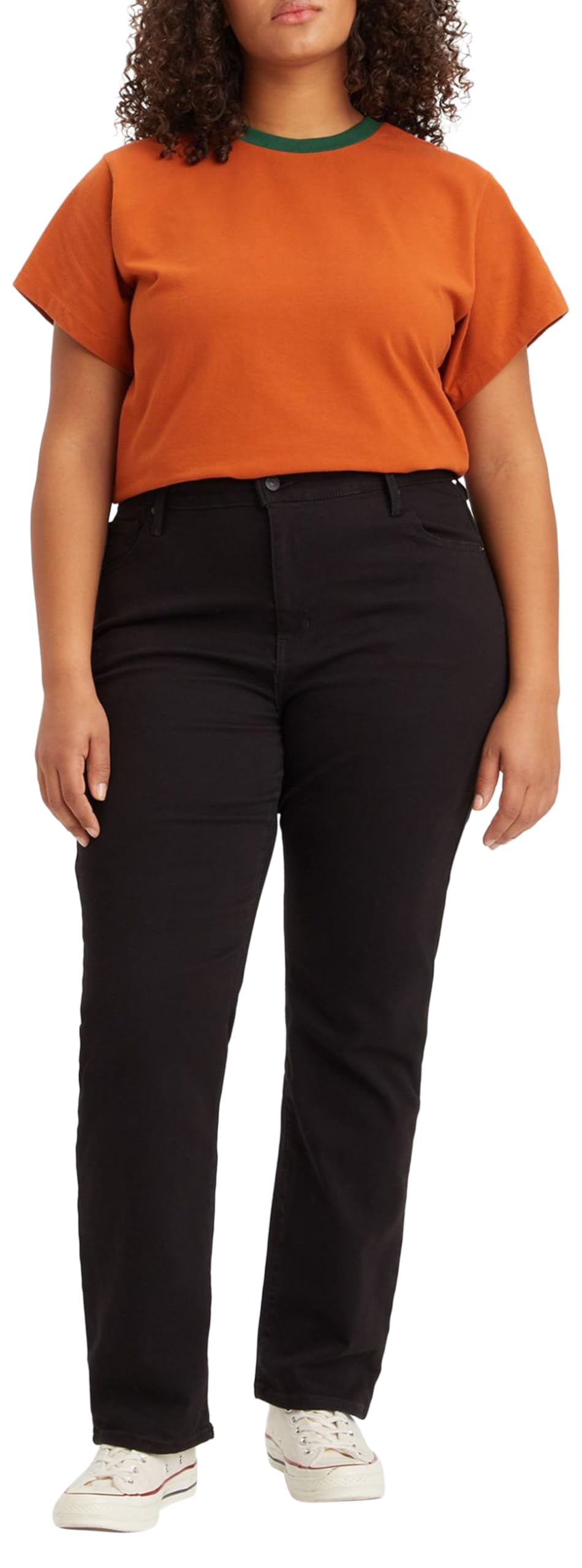 Levis Women's Black Straight Leg Jeans in Size 25 S, Sports Direct