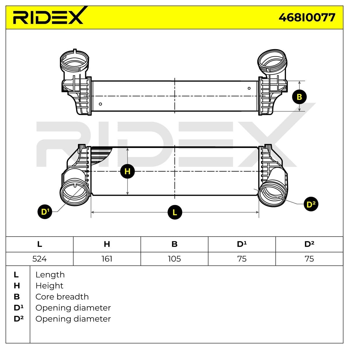 RIDEX 468I0077 Intercooler Compatible con BMW X5 E70