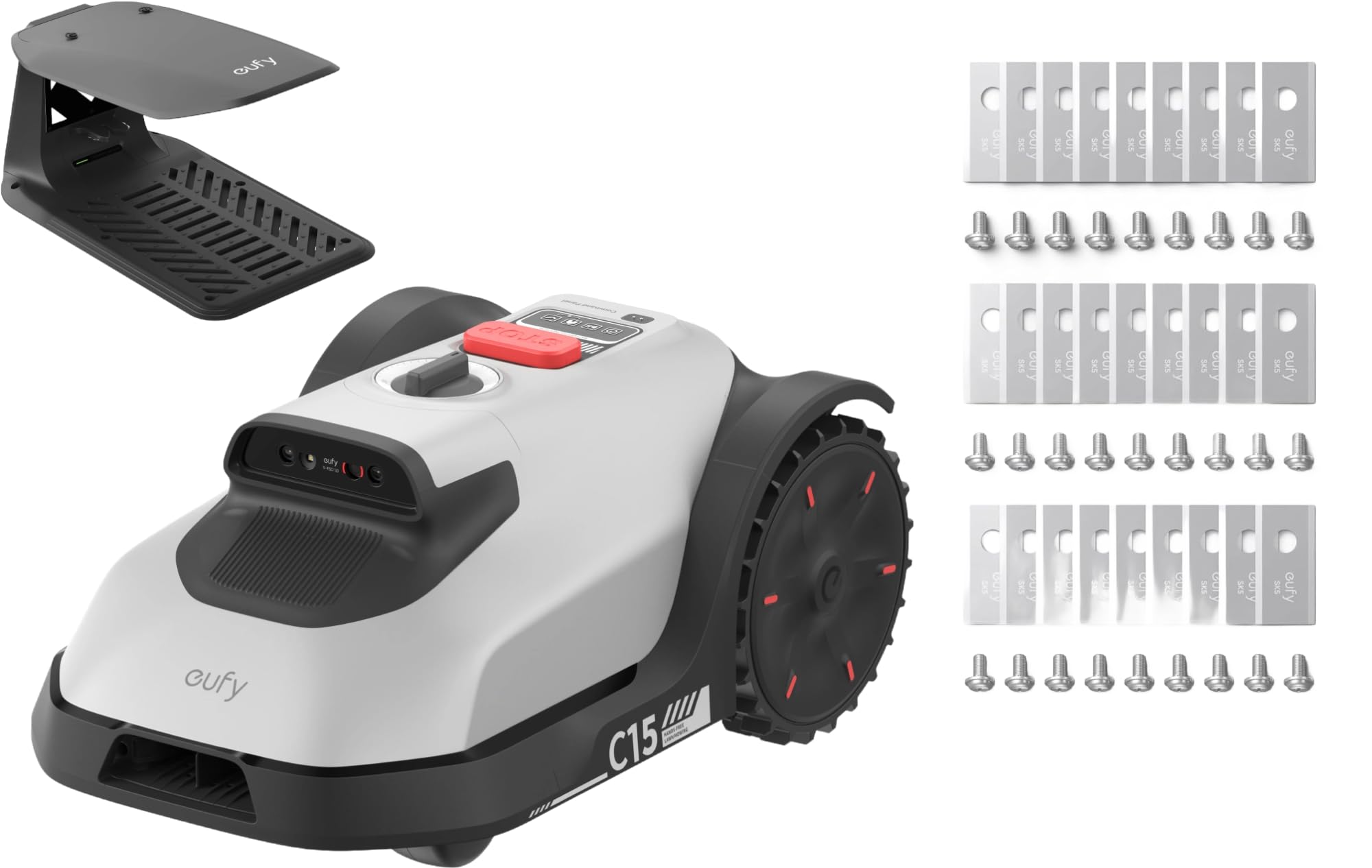 eufy C15 Robot Tondeuse sans Fil périphérique + 3 Kits de 9 Lames