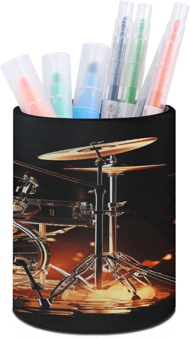 Drummer Pen Holder Round Pencil Box Pen Cup