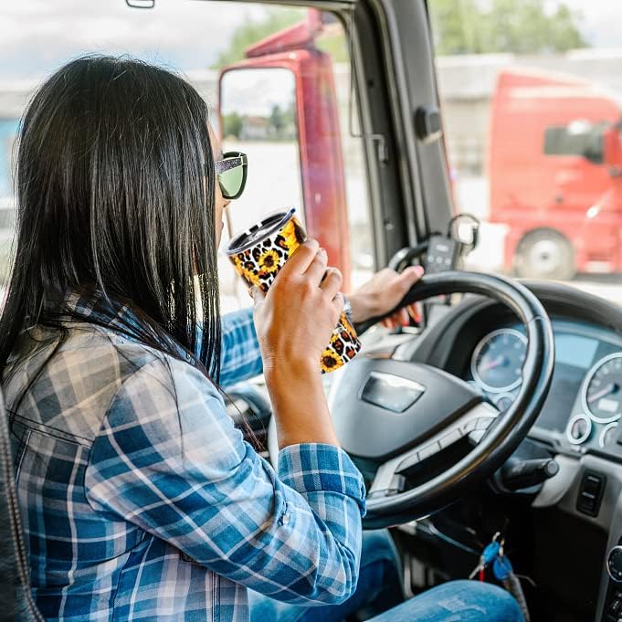 Miniatura 7 de Vaso de 30 onzas con tapa de girasol leoaprd tazas de café de viaje de acero inoxidable vaso de aislamiento para mujeres y hombres (30 onzas,