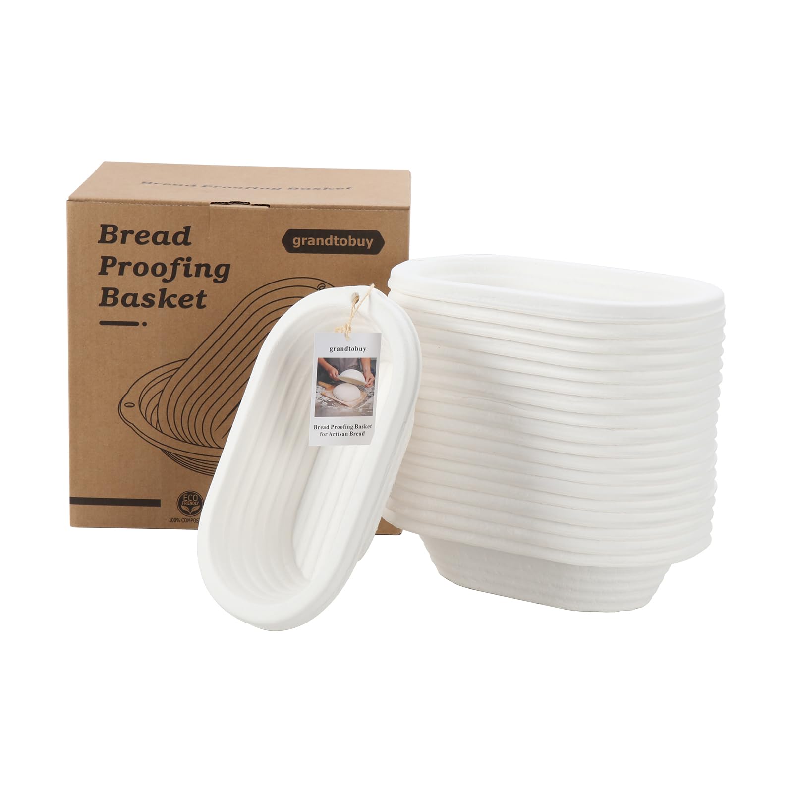 Set di cestini per lievitazione a pasta madre ovale da 28 cm con 20 forniture da forno e 100 pezzi fodere in tessuto non tessuto monouso per pane artigianale professionale e fatto in casa