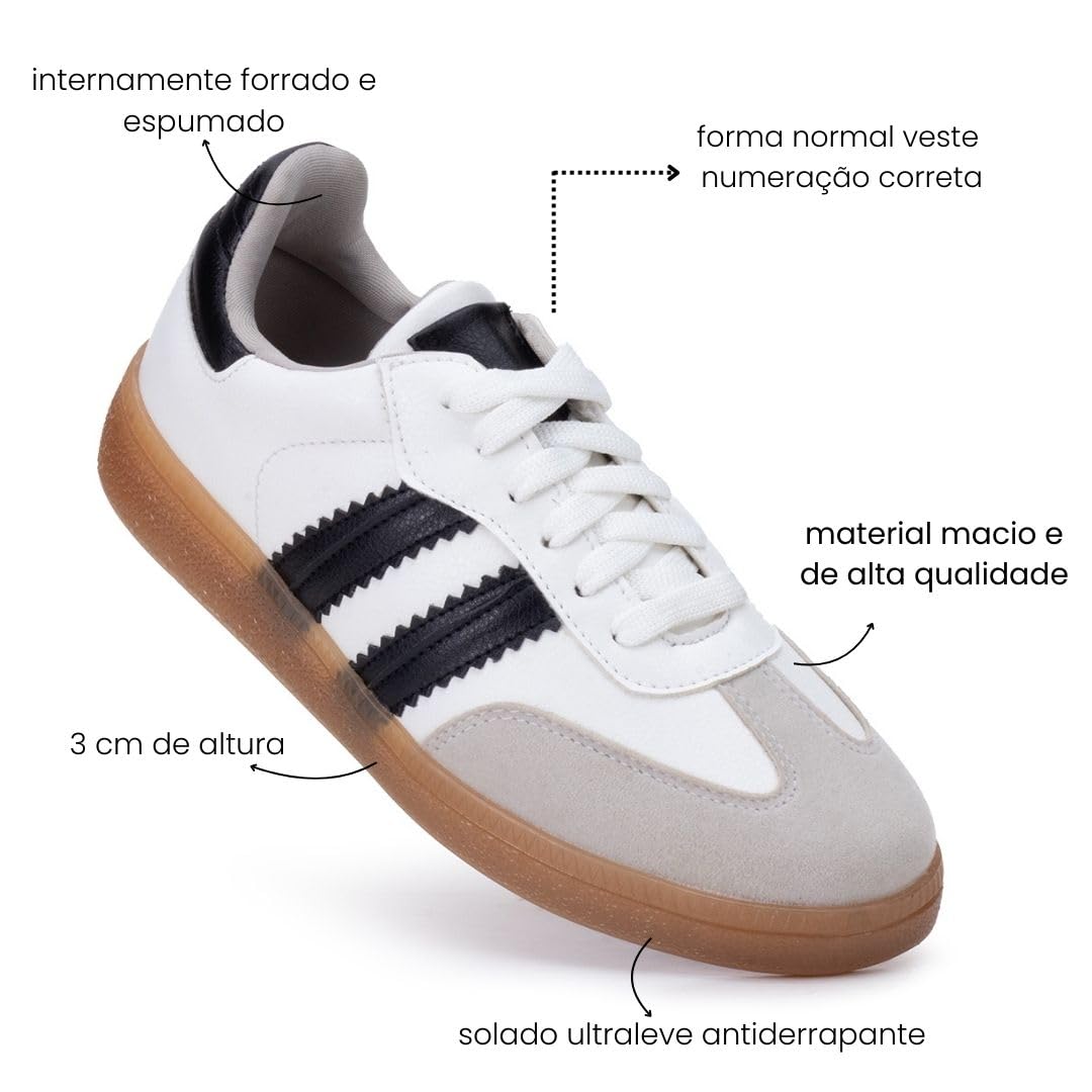 Tênis Feminino Casual Samba Listra Estilo Chuteira Original em promoção! Veja a oferta e mais achadinhos de Tênis 5 Hoje é o melhor dia para comprar Tênis Feminino Casual Samba Listra Estilo Chuteira Original com aquele preço maroto! Promoção! Aproveite a oferta! 5