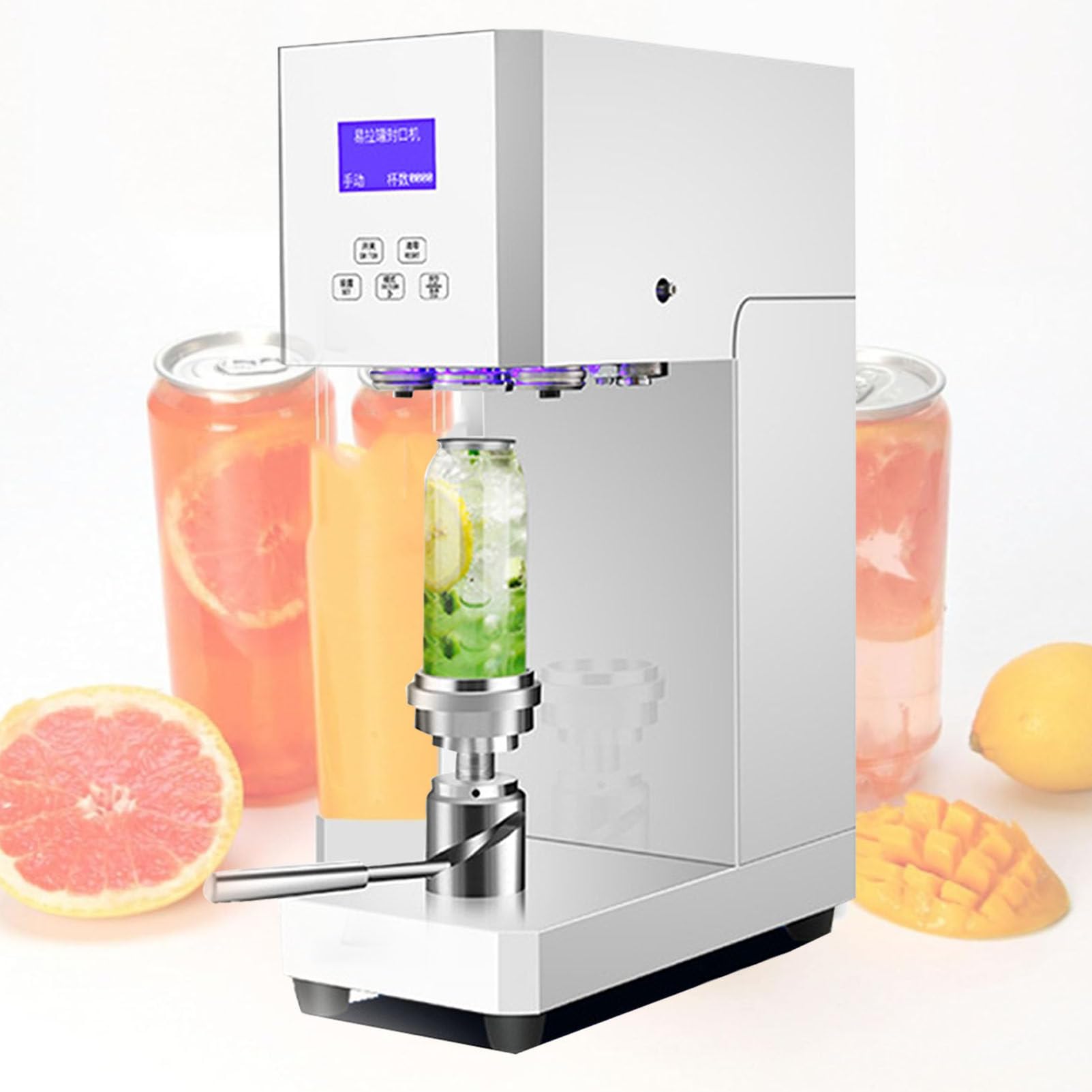 IUokLU Commercial Cup Sealer Machine,370W Electric Benchtop Can Seamer,2.2In Diameter Cans Semi-Auto Cup Sealer Machine With Hd Smart Display