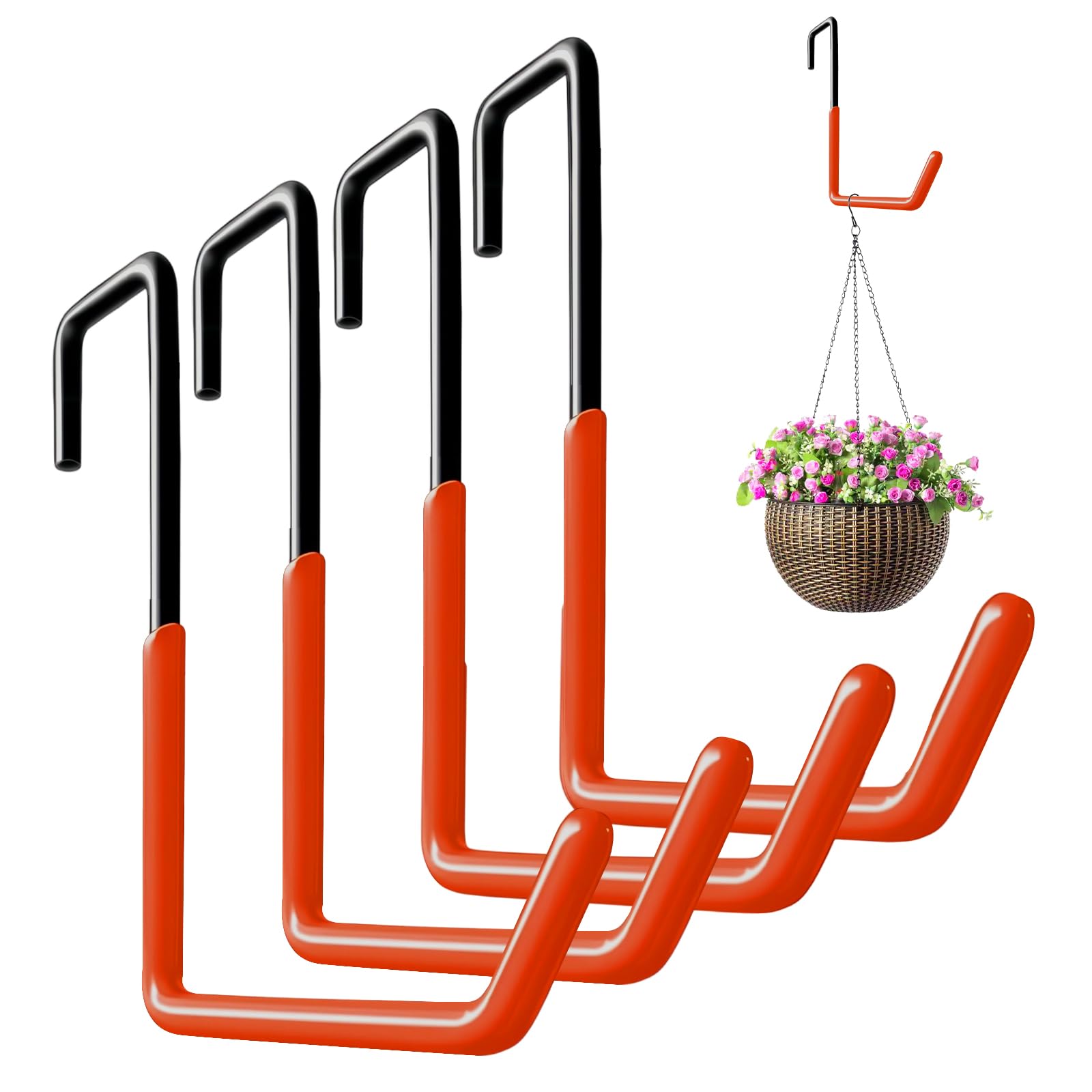 Ganchos para Colgar Bicicletas, 4 Piezas de Colgador Bicicleta, Soporte para Bicicleta Robusto, Grande en Forma de S, para Colgar Bicicletas, Macetas y Herramientas de Jardinería