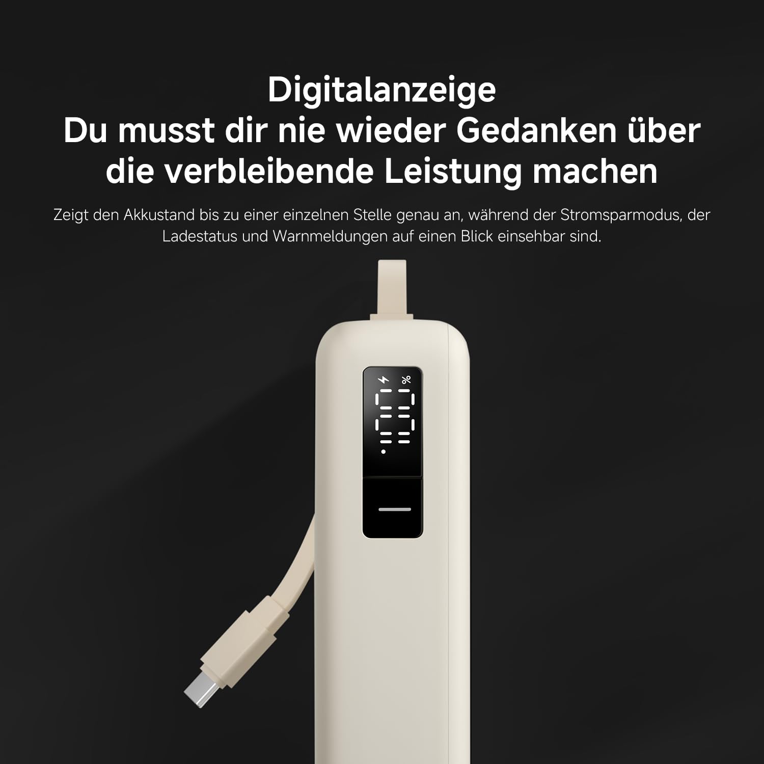 Xiaomi 67W Power Bank 20.000mAh mit USB-C Kabel, Tragbares Ladegerät, Tan | 67W Schnellladen, 20000mAh, integriertes USB-C-Kabel. Zwei-Wege-Schnellladen — lädt 3 Geräte gleichzeitig.