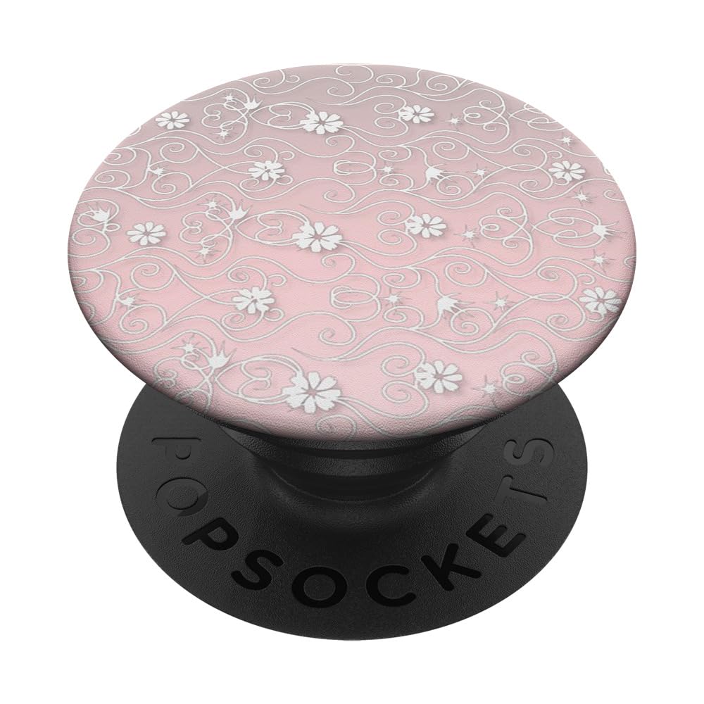 Pink White Flower Cell Phone Button Holder Pop Out Back Knob PopSockets PopGrip: Swappable Grip for Phones & Tablets PopSockets Adhesive PopGrip
