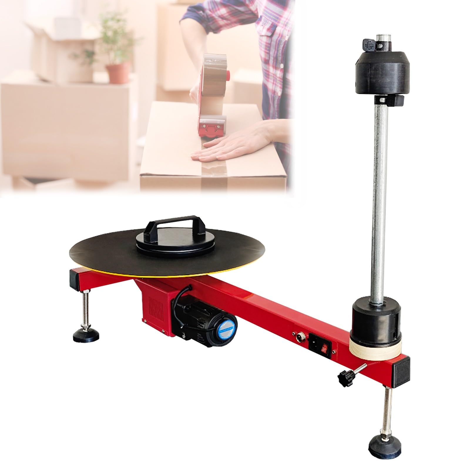 Elektryczny dozownik folii stretch, elektryczny baner do palet, folia termokurczliwa, maszyna do pakowania folii 110 V, średnica gramofonu: 45 cm, do folii 20-71 cm