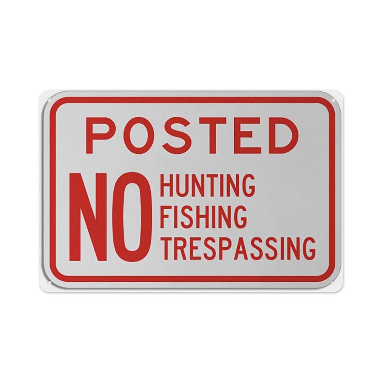 peiyeety No Hunting Fishing Trespassing Sign Aluminum Tin Warning Signs For Home Outdoor Garden 12X16 Inches