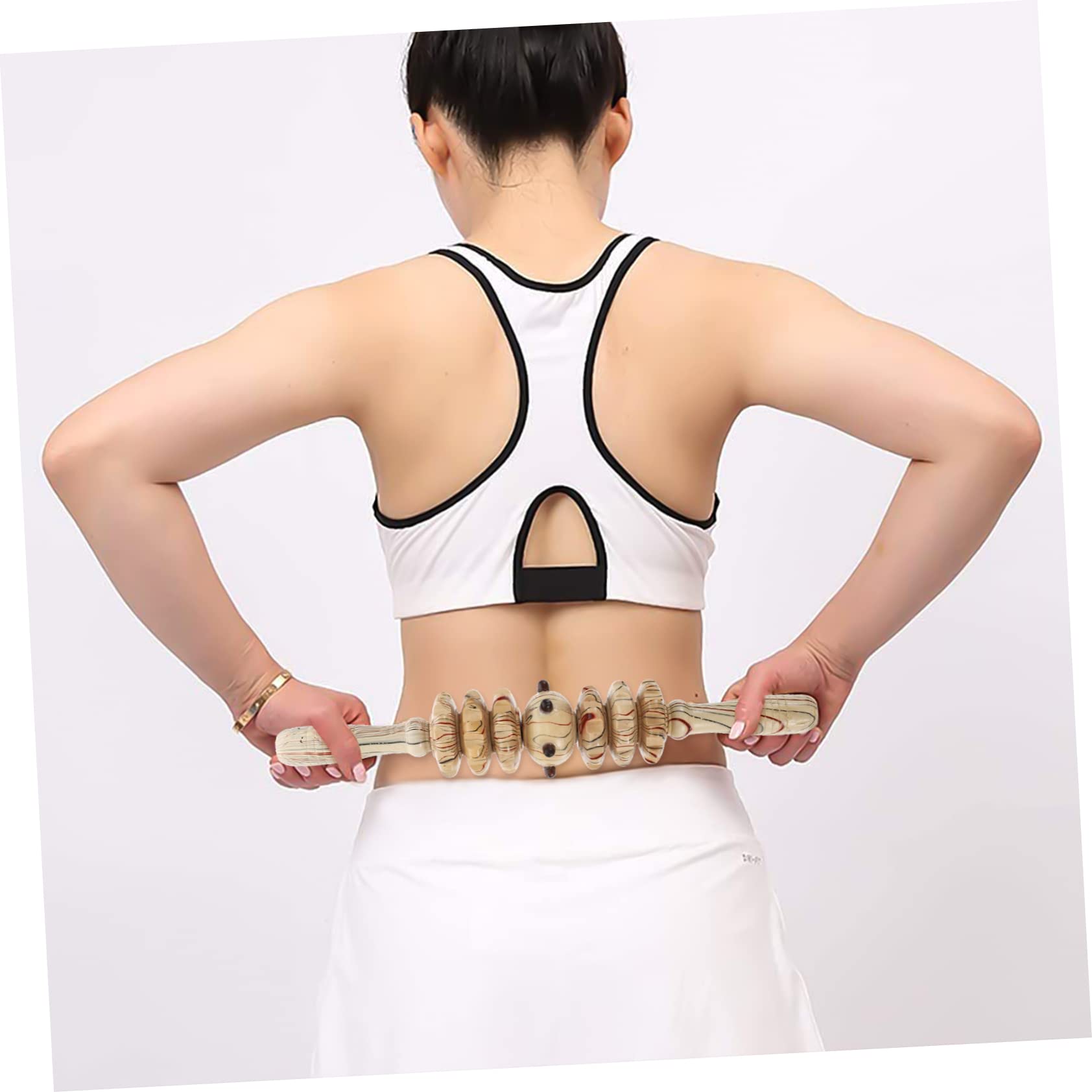 Gogogmee Handheld Wooden Massage Roller for Belly Abdominal Massager for Muscle