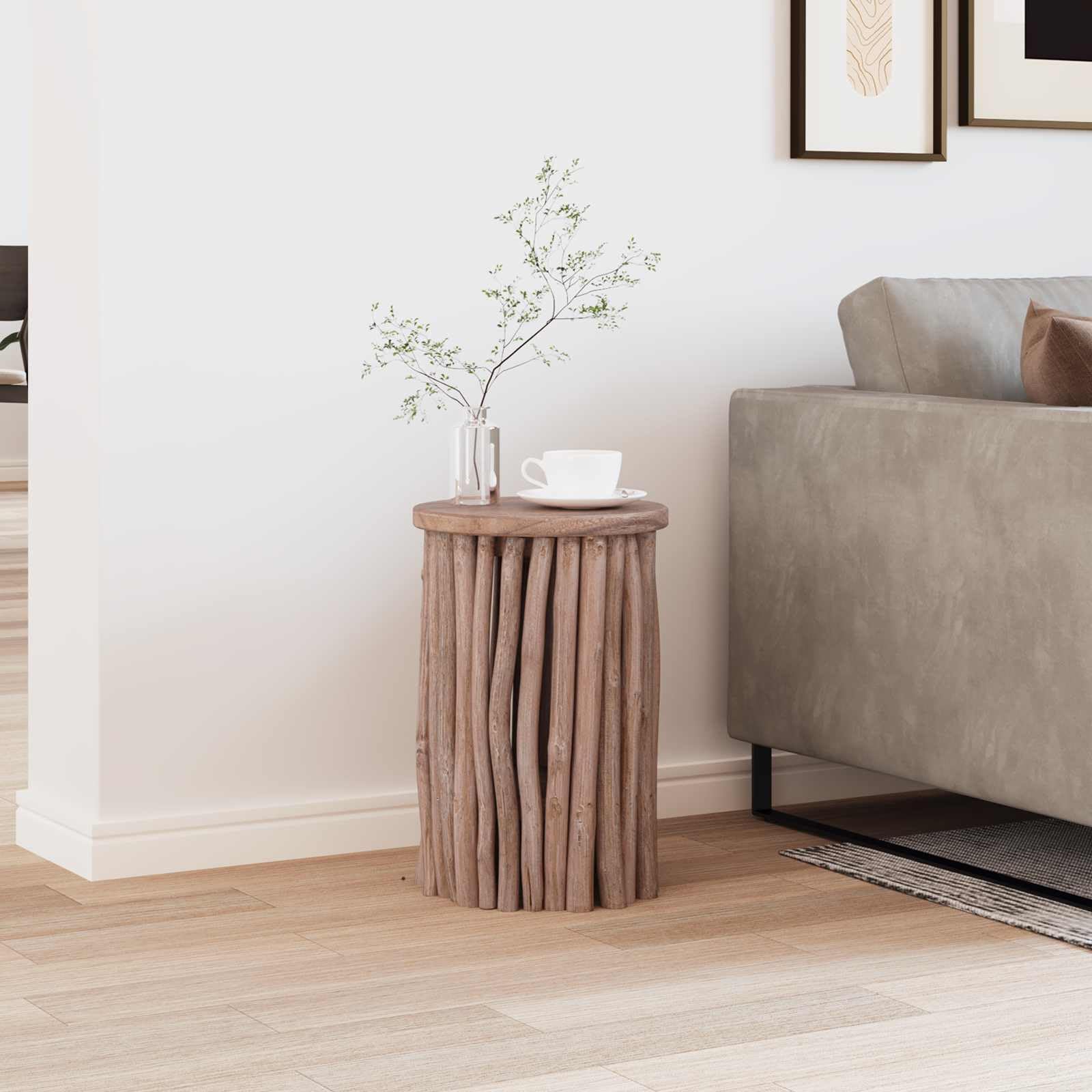 Taburete de madera natural, 30 x 30 x 45 cm, de teca maciza, resistente a la intemperie y duradero, ideal para interior y exterior, ahorra espacio, apilable, asiento versátil para cocina