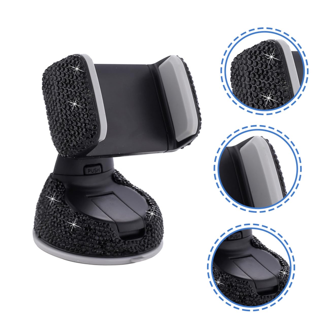4 Piezas Soporte Móvil Coche con Brillo Ajustable y Estable Accesorio para Rejilla Compatible con Varios Teléfonos Instalación Fácil y para Mujeres Conductor