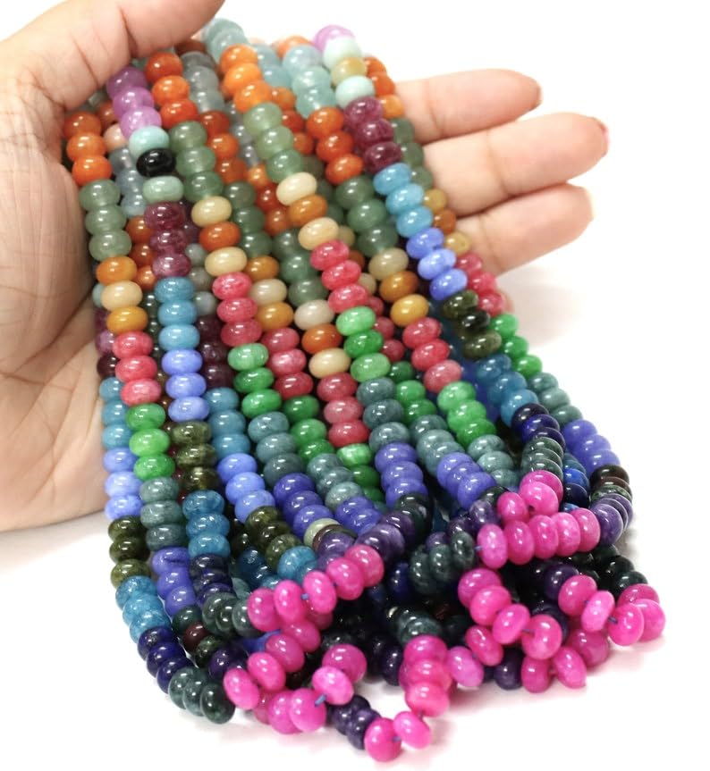 Quartz naturel multicolore sans défaut : perles rondes lisses de 7-8 mm pour fabriquer des bijoux