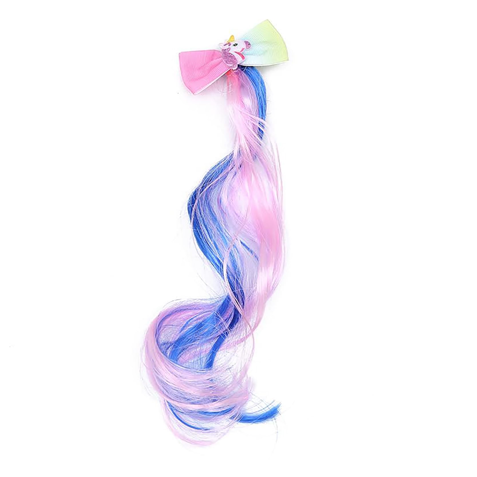 SYGA Children's Cute Cartoon Pony Unicorn Bow Hair Extensions For Girls three colors Hairpin Wig Headdress Colorful Wig(Multi-03)-image-40