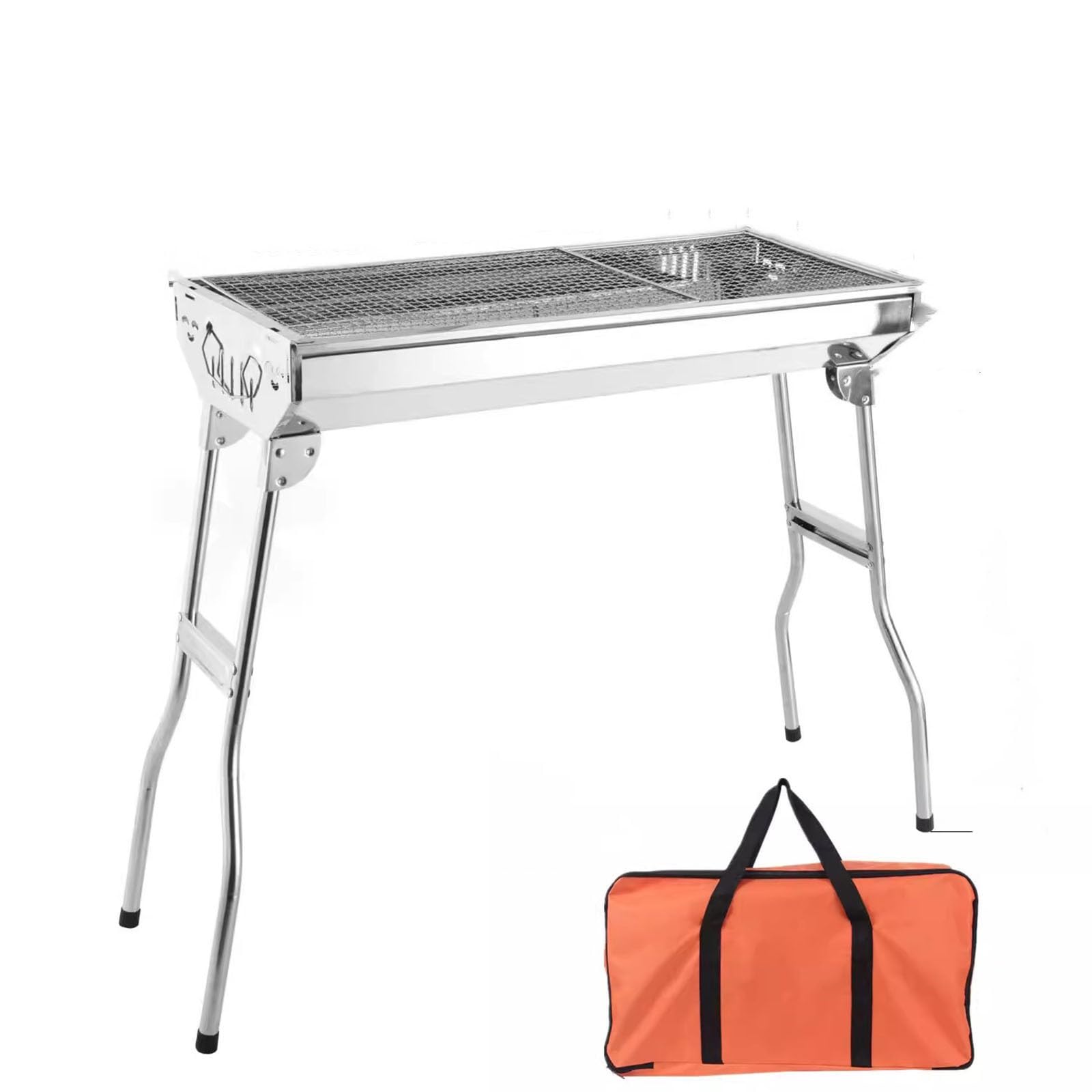 Shangguanyun456 One Color Outdoor Barbecue Grill Stainless Steel Portable Folding Barbecue Rack Camping Outdoor Carbon Oven
