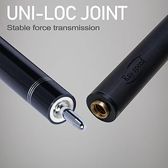 Carbon Fiber Pool Cue Stick 12.5mm Rainbow Tip Low Deflection Pool Stick with Uni-loc Pin Joint and Extension Pool Stick-20 oz