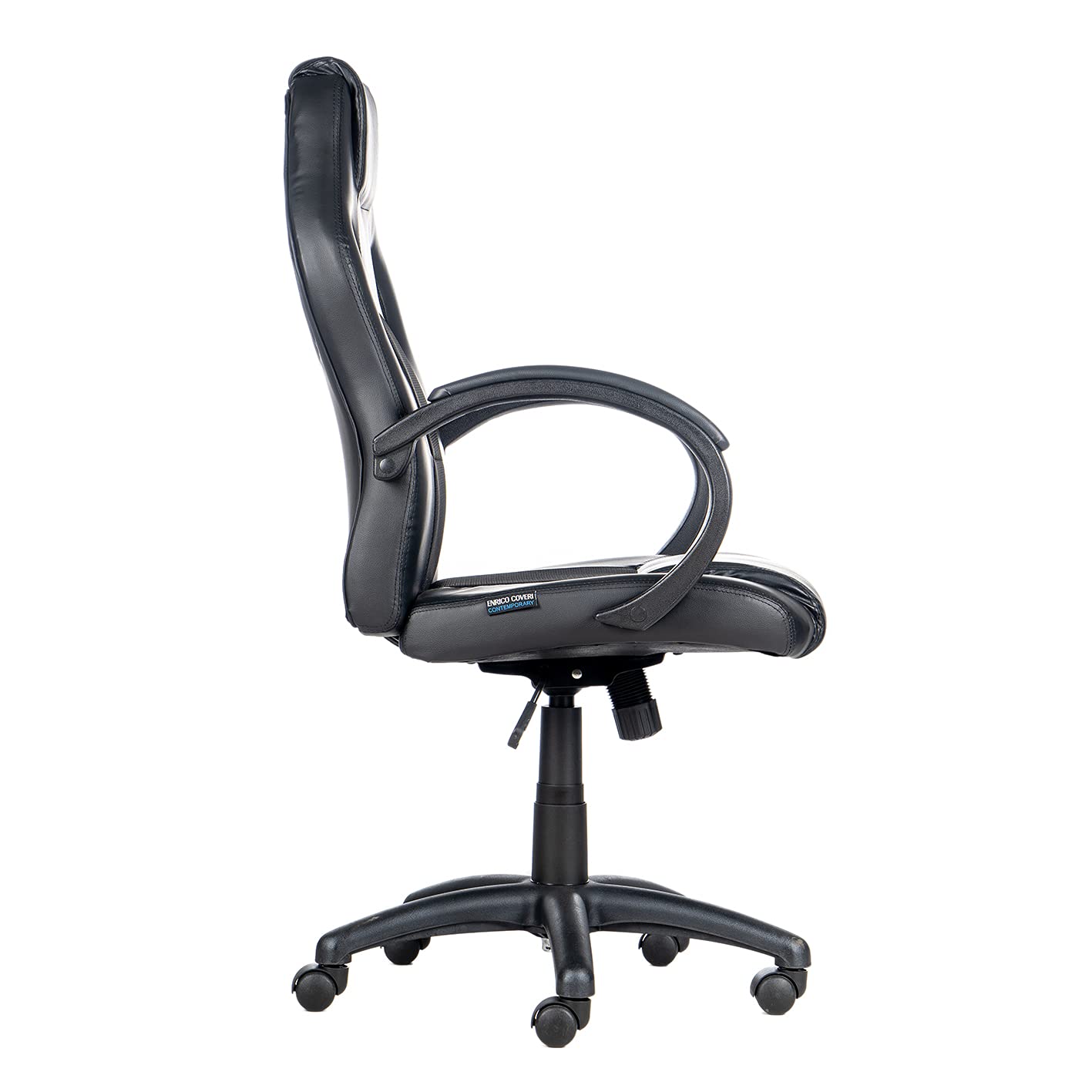 Enrico Coveri Sedia In Pelle PU Con Schienale Ergonomico Imbottito E Ruote, Poltrona Regolabile Con Poggiatesta Anti Cervicale e Braccioli Per Studio, Gioco e Ufficio