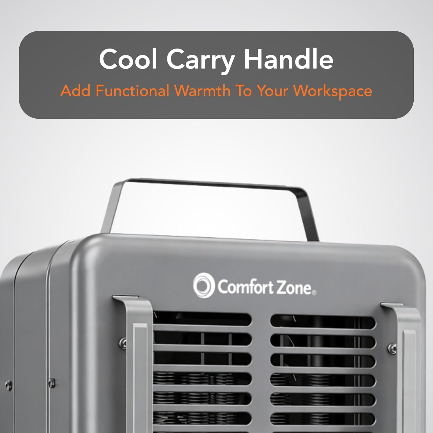 Comfort Zone Electric Portable Milkhouse Style Utility Space Heater with Adjustable Thermostat, Overheat Protection, and Safety Tip-Over Switch, Ideal for Garage or Greenhouse, 1,500W, CZ798 Gray