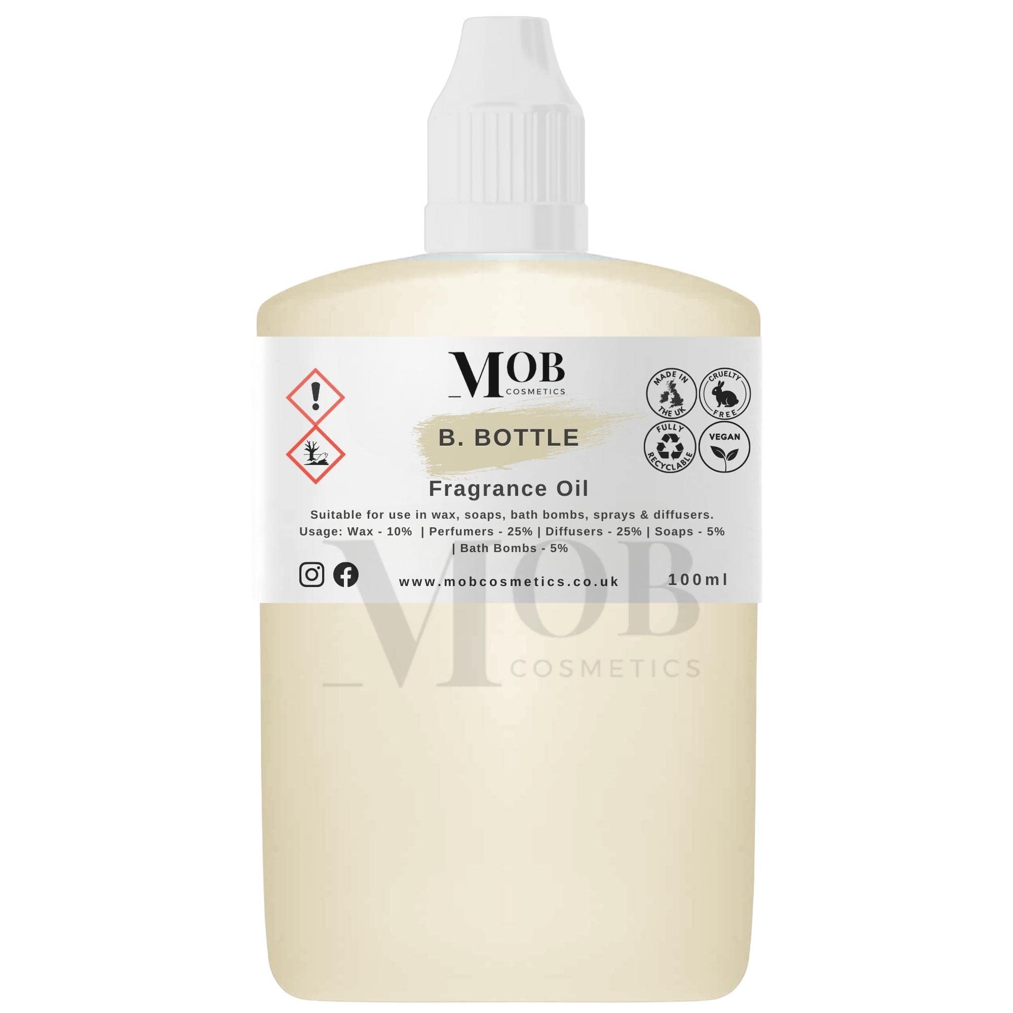 B. Bottle Luxury and Designer Fragrance Oil | Highly Concentrated | Perfect for Candles, Soaps, Bath Bombs, Diffusers, Wax Melts | UK Made | Vegan (B. Bottle, 100ml (Pack of 1)) — image 1