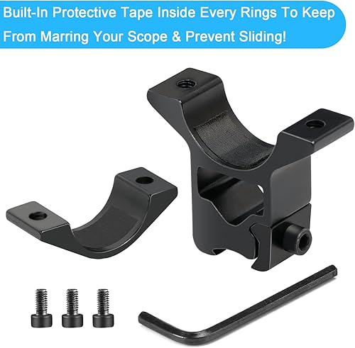 Vista 18 de Anillos de alcance de cola de milano de 1 pulgada, paquete de 2 anillos de montaje de alcance de 1 pulgada de perfil alto o mediano para rieles