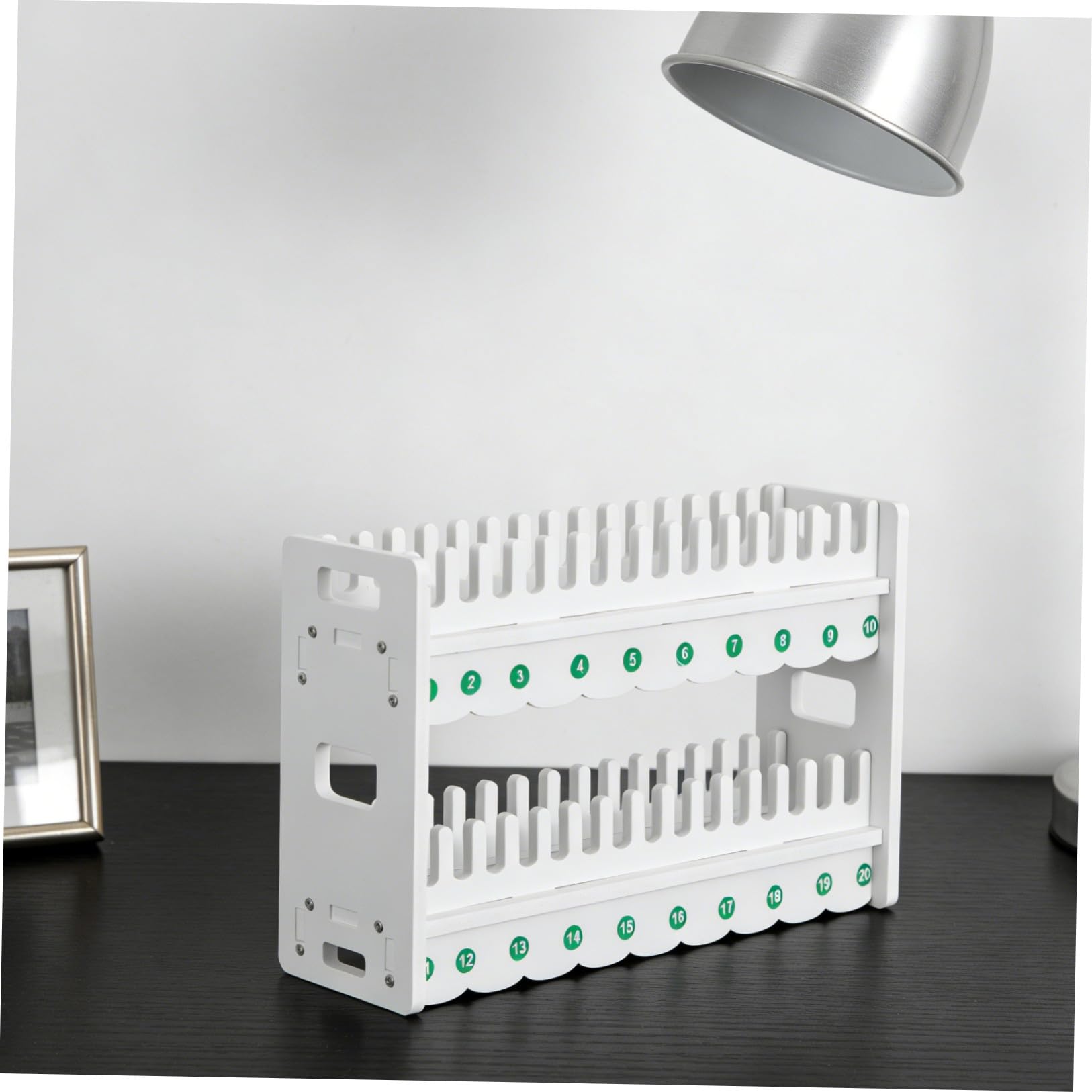 Generico Supporto Livelli in per a Cellulare Legno da e Scrivania Bianco 2 15 Scomparti, Organizer Multifunzione Stabile Smartphone e Dispositivi, per Ufficio e Casa