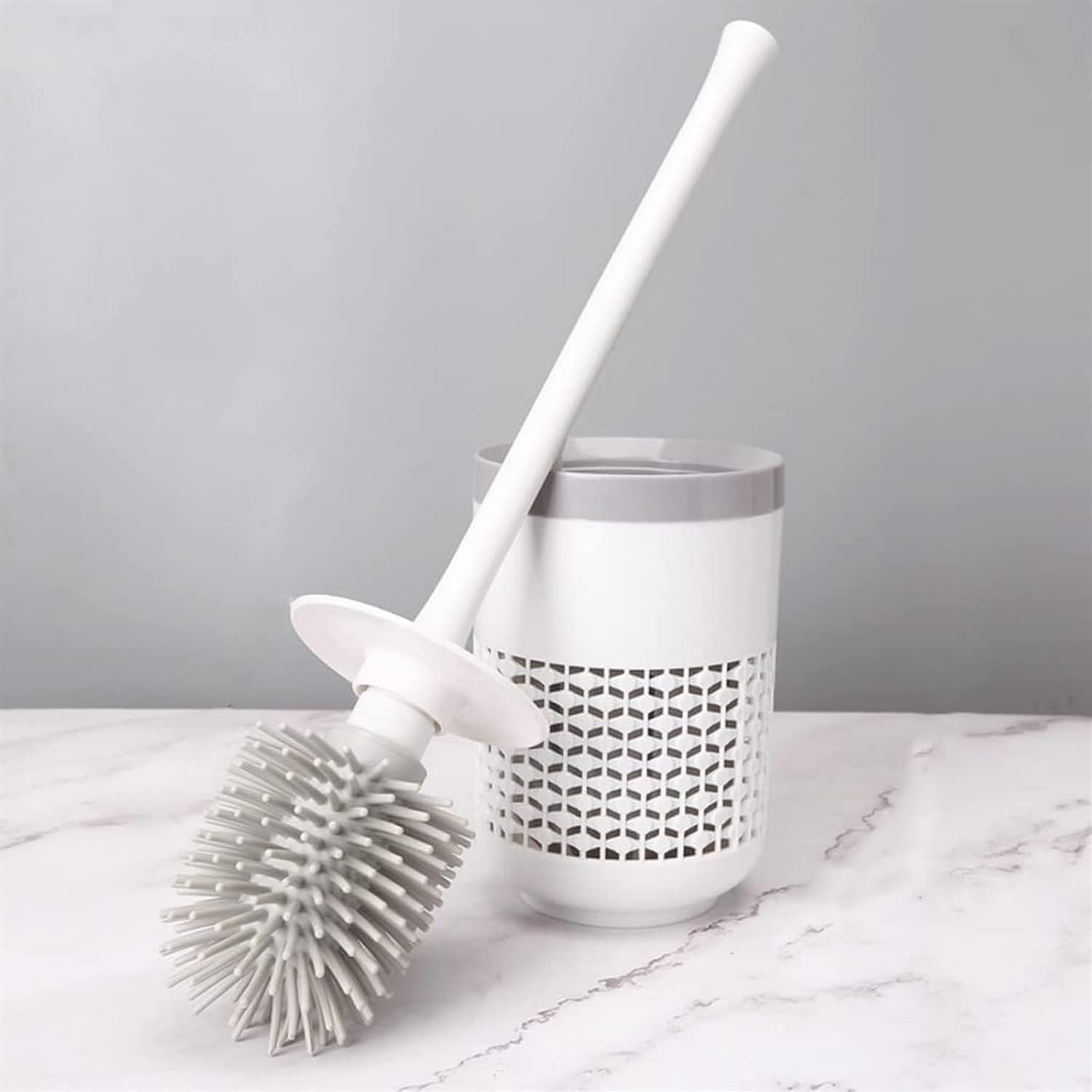 Toilet Brush Wall-Mounted Home Long Handle No Dead Ends Soft Brush Head Household Accessories Bathroom Toilet Brush Holder