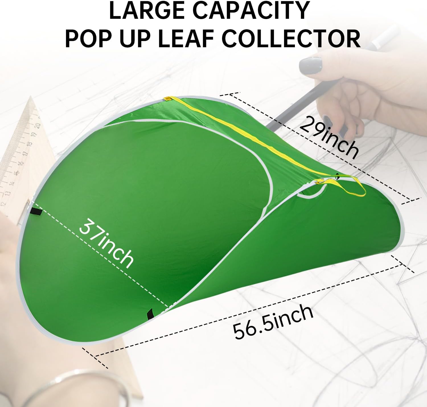 Leaf Collector, Collapsible & Resuable Yard Waste Bags for Gathering Lawn Leaves Grass Clippings Weeds Debris Trash, Portable Leaf Catcher Pop Up Garden Bag with Handles