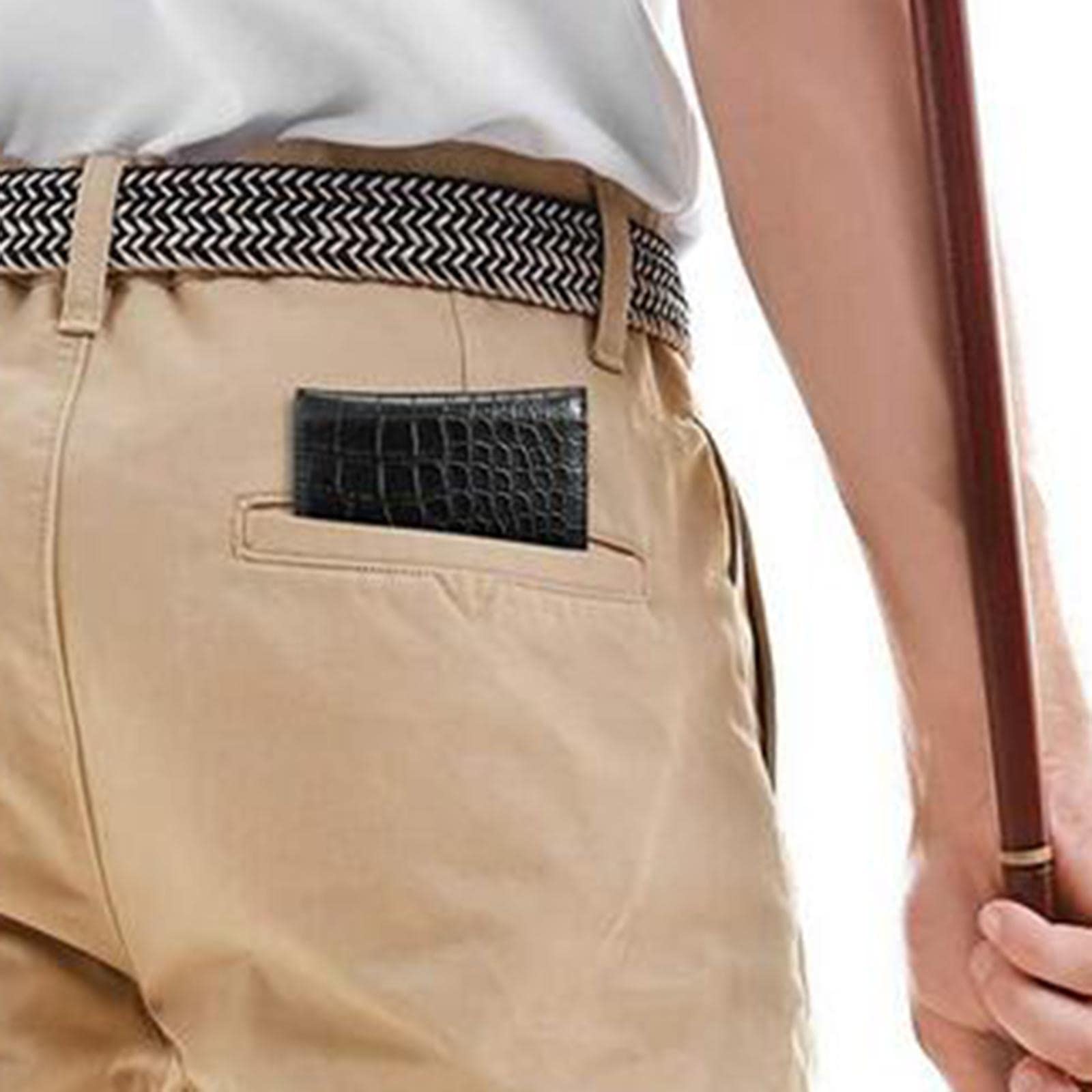 Tachiuwa PU Yardage Book Cover, Golf Score Cards Wallet with Card Slot Golf Scorecard Book Pocket with Pencil Loops Golf Scorecard Holder for Men, Women, Black