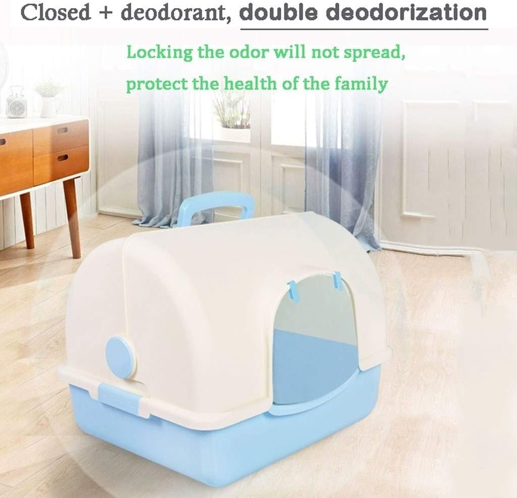 Creative Clamshell Cat Litter Bowl Personality Fully Enclosed Cat Toilet Outdoor Home Cat Litter Bowl Pet Toilet (Color : Blue) (Brown)