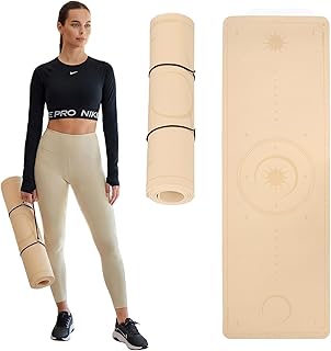 TREXO Tappetino da yoga 183 x 61 cm di altezza e 6 mm di spessore, in TPE ecologico con superficie antiscivolo, forte aderenza sul pavimento, resistente ai danni